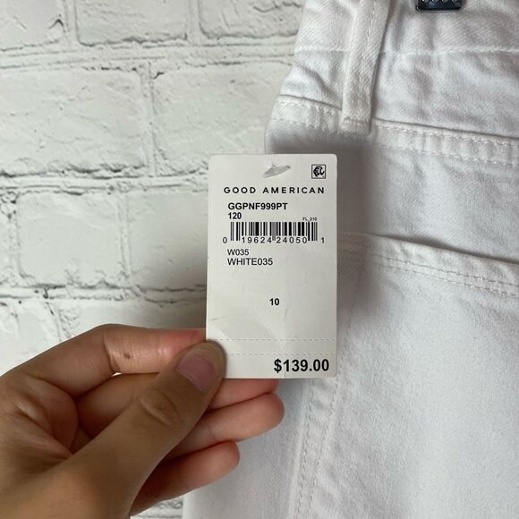 Good American High Waist Distressed White Jeans Size 10/30 NWT - Picture 7 of 12